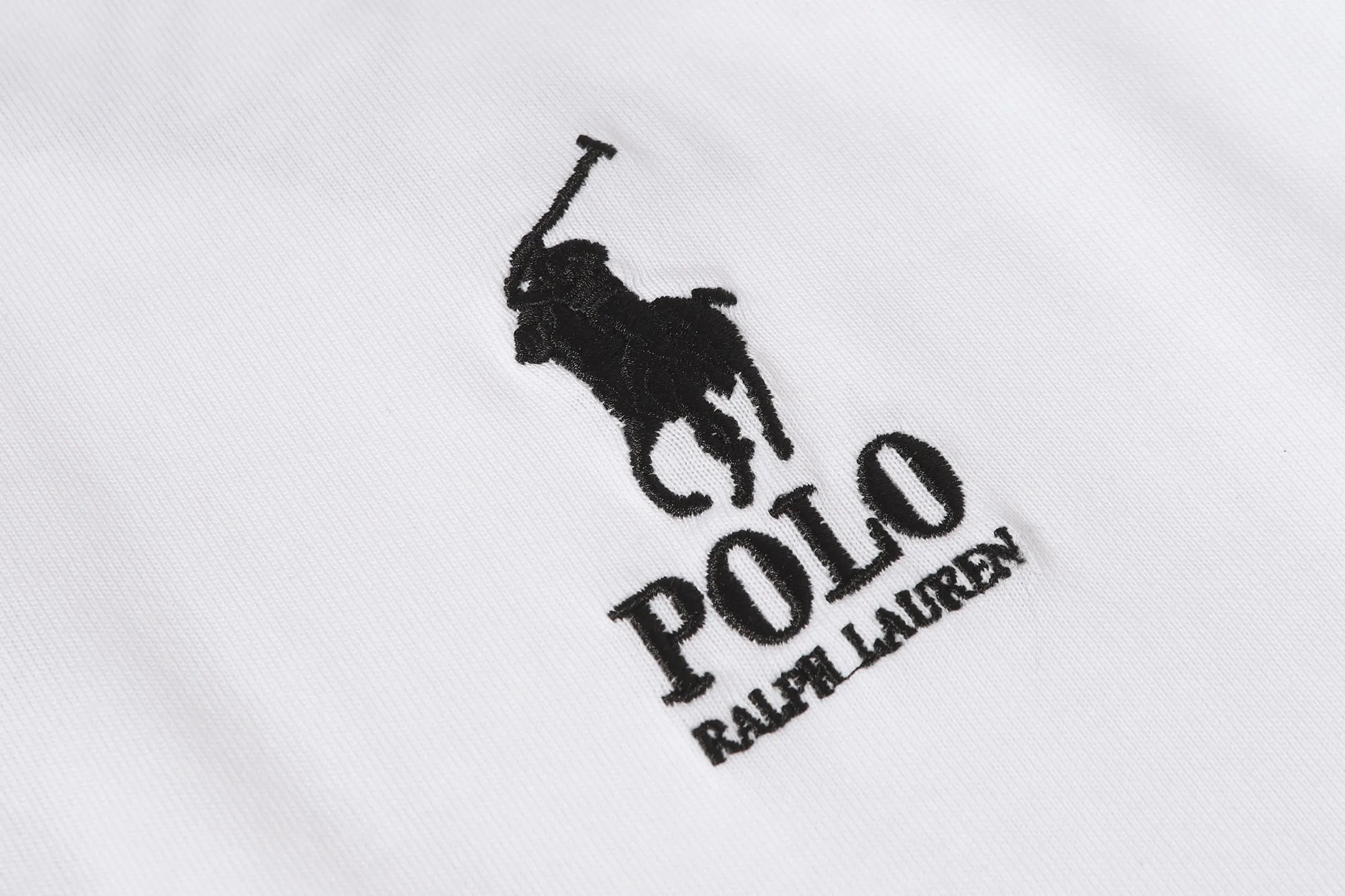 P140 💰 Actual pictures [High-end quality] Code: 8910# Color: Black White Size: S to XXL 2026ss New Ralph Lauren 320g customized fabric Round neck short sleeves Special embroidery Burnt patch Loose version for men and women